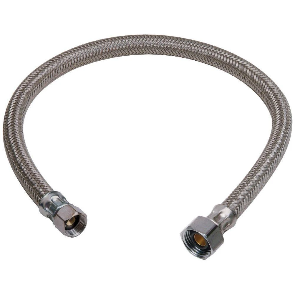 7/16 in. Compression x 1/2 in. FIP x 20 in. Braided Polymer Faucet Connector