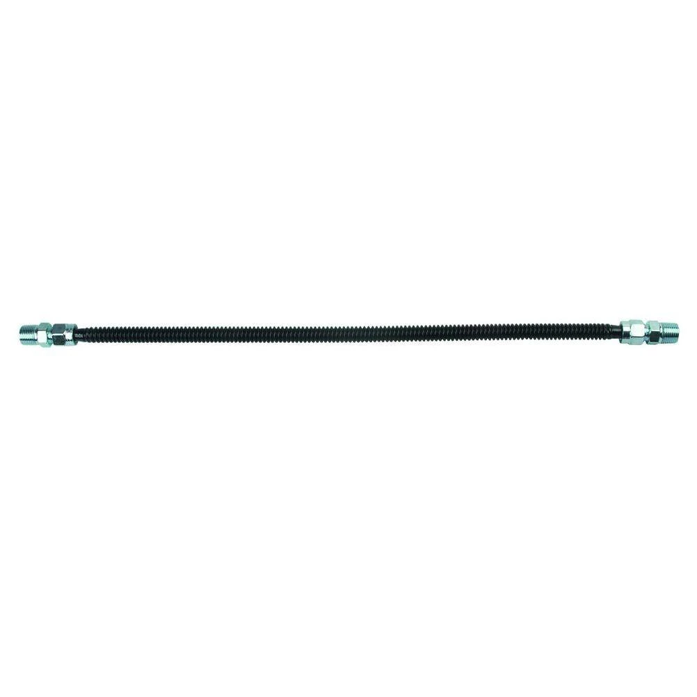 ProCoat 1/2 in. MIP x 1/2 in. MIP x 24 in. Black Coated Stainless Steel Gas Connector 1/2 in. O.D. (85,000 BTU)