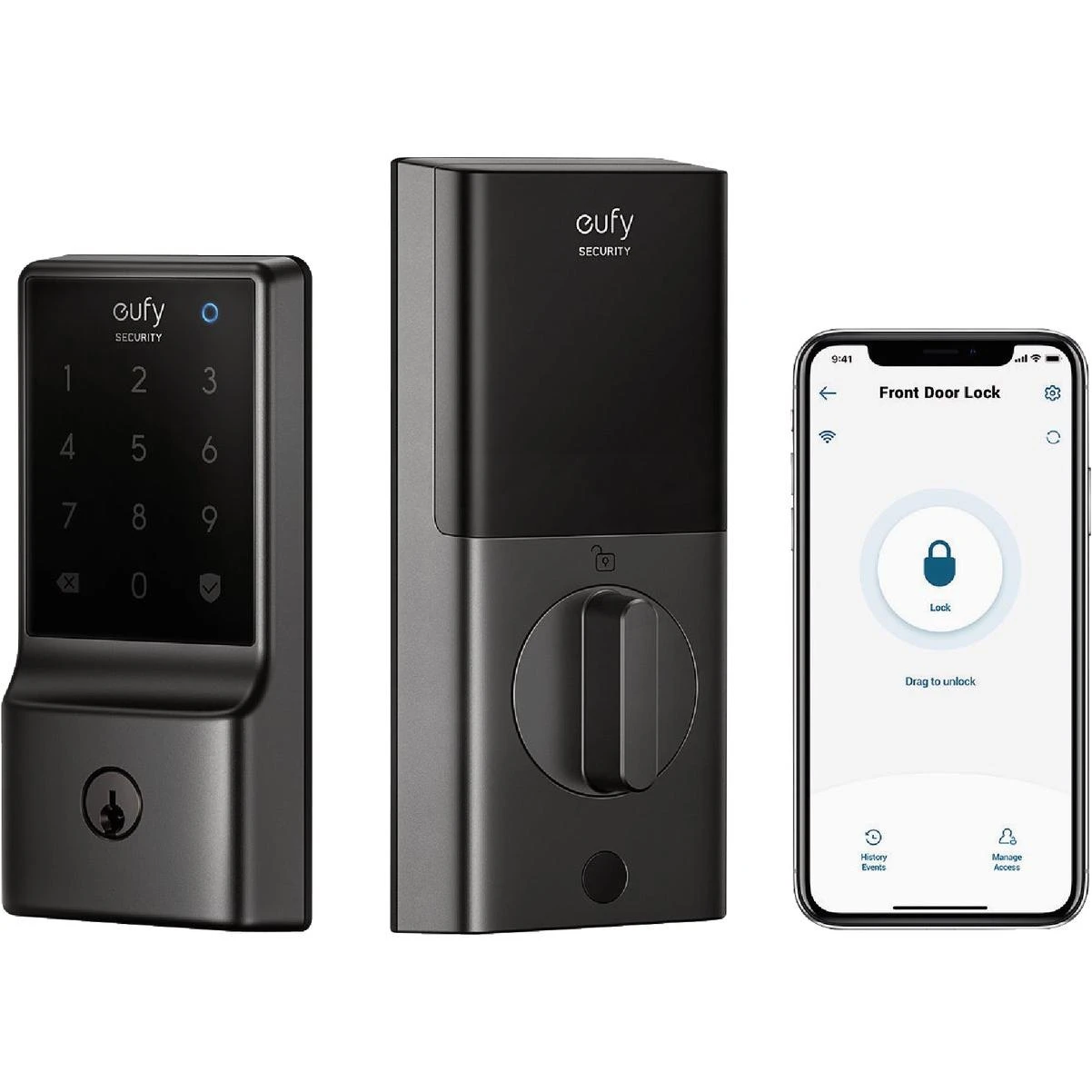 eufy Smart Lock C210 5-In-1 Keyless Entry Door Lock, Black