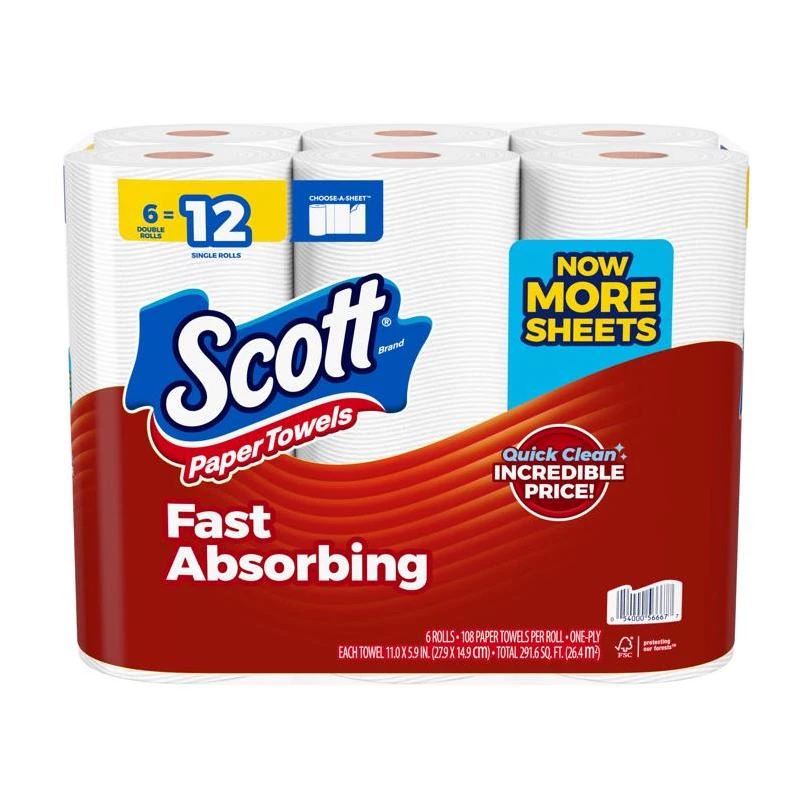 Scott Choose-A-Sheet Paper Towel (6 Double Rolls)