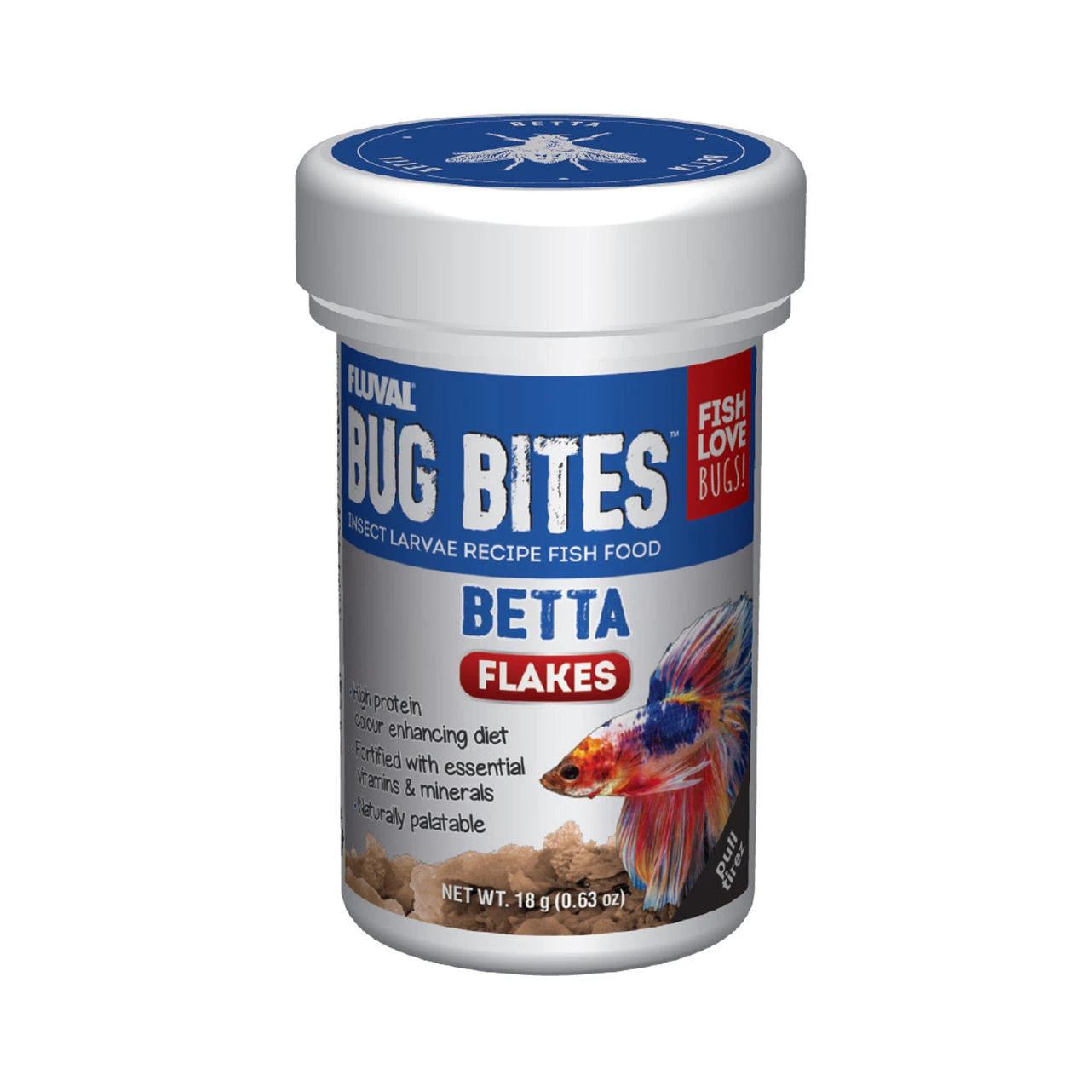 Fluval Bug Bites Betta Formula Flakes 0.63 Oz A7366