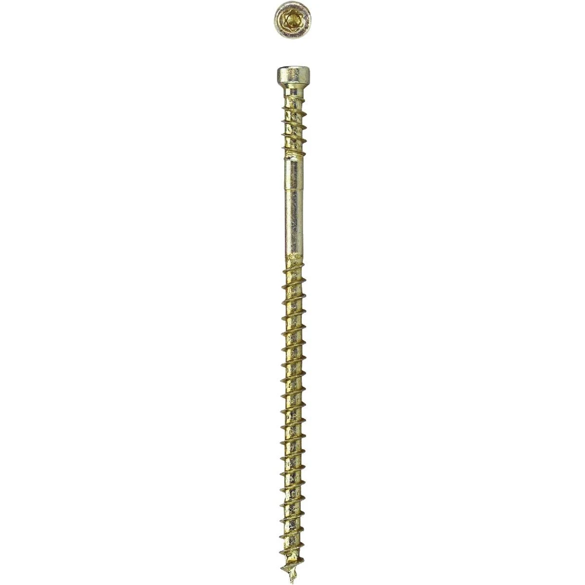SPAX #8 x 3-1/8 In. Cylindrical Head Partial Thread HCR (Exterior) Yellow Trim Screw (100-Ct.)