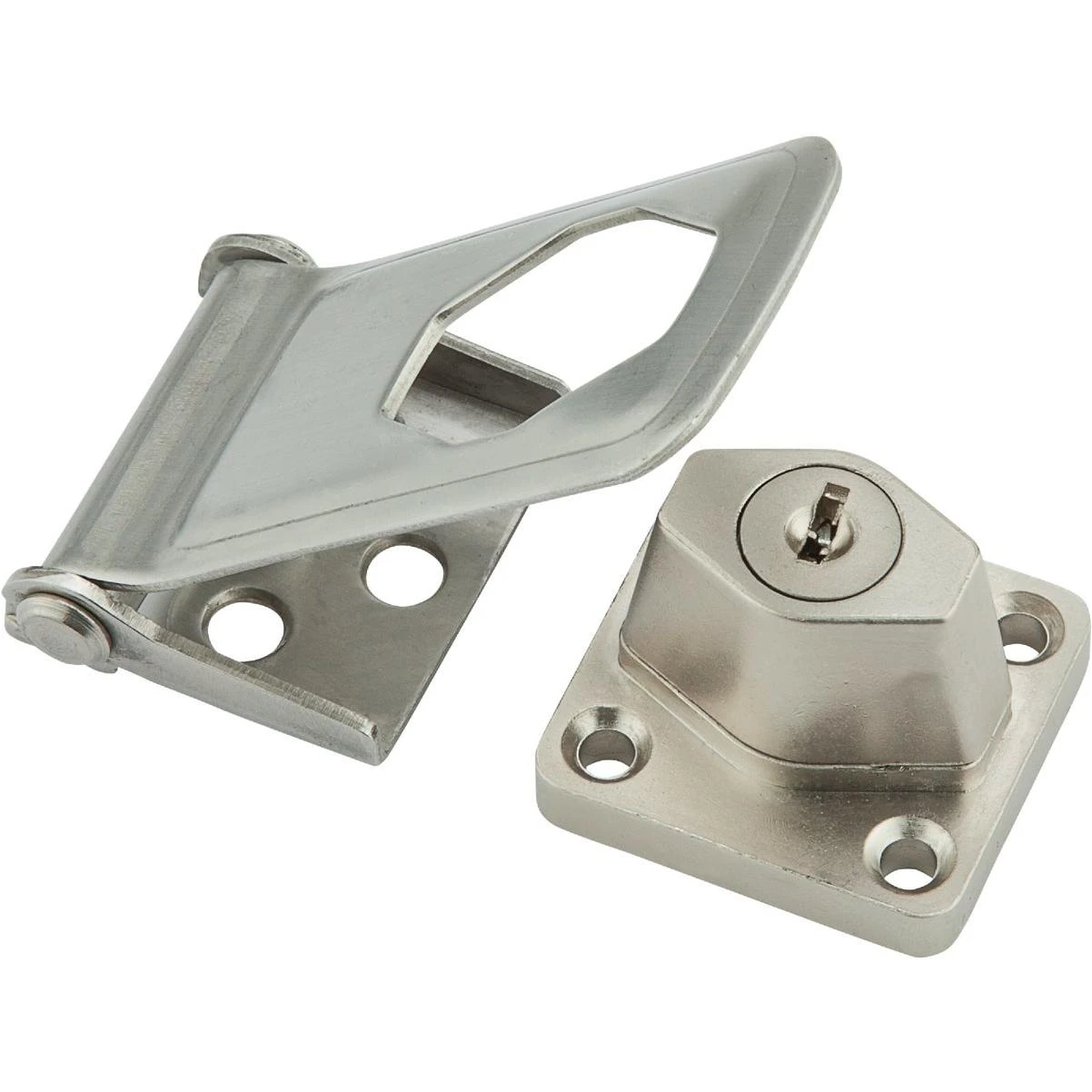 National Hardware 3-1/2 In. Stainless Steel Key Locking Hasp