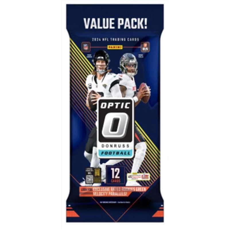 Panini NFL 2024 Donruss Optic Football Fat Pack Trading Cards Multicolored 12 pc