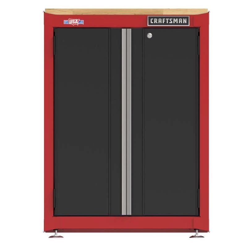 Craftsman 42 in. H X 26.5 in. W X 22.75 in. D Black/Red Steel 2-Door Cabinet
