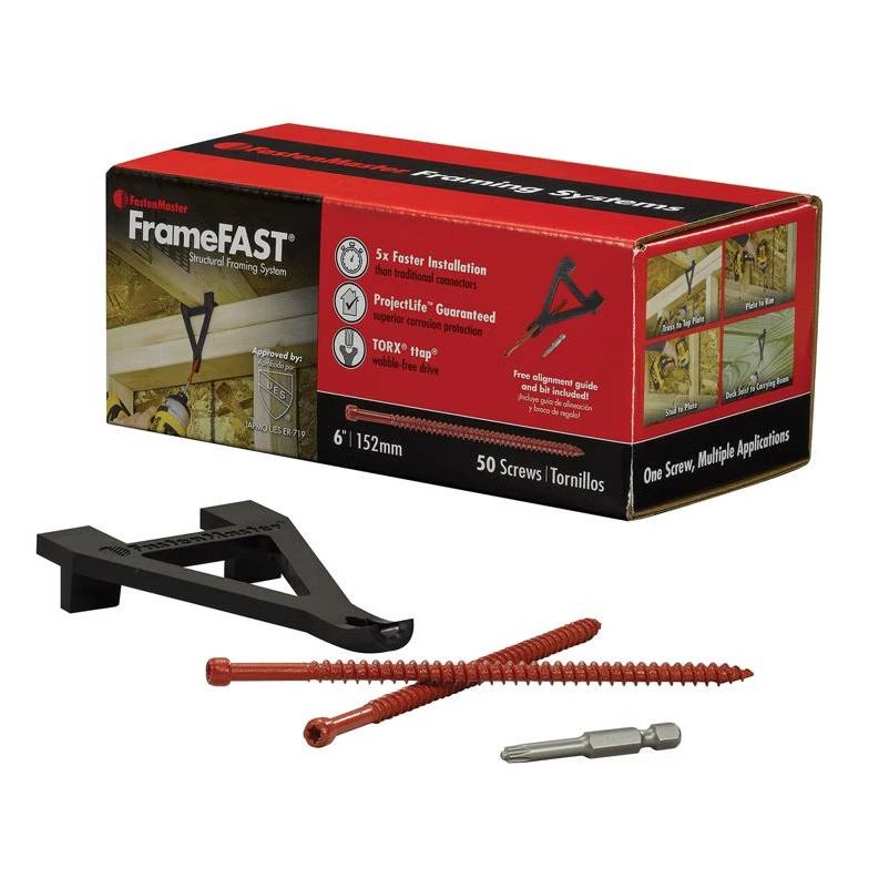 FastenMaster FrameFast 6 in. L Torx Ttap Coarse Structural Wood Screws 50 pk