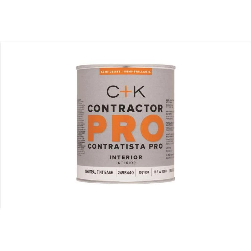 C+K Contractor Pro Semi-Gloss Tint Base Tint Base Paint Interior 1 qt