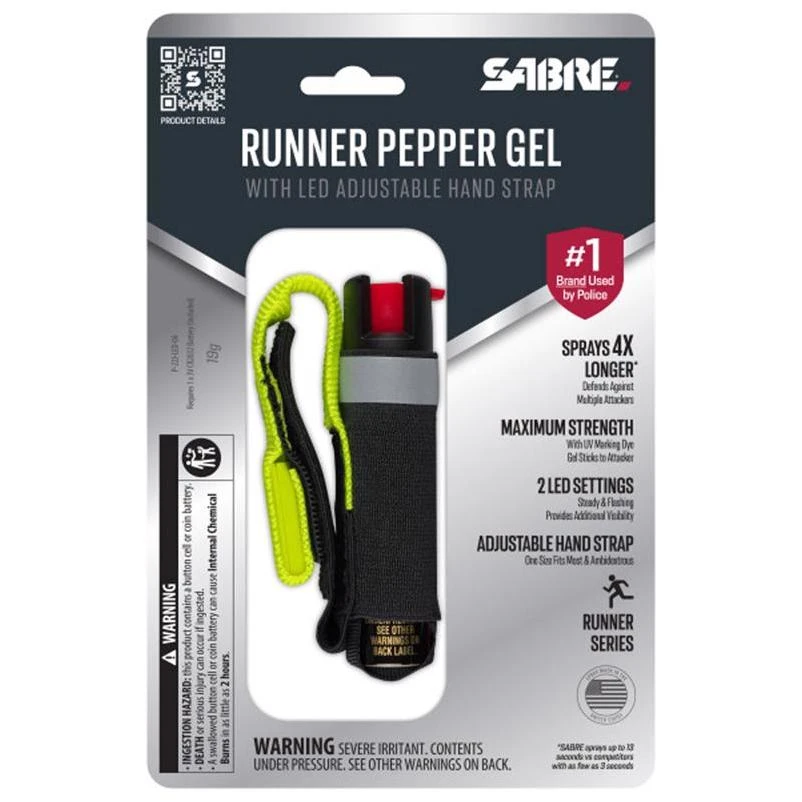 Sabre Runner Black Plastic Gel Pepper Spray