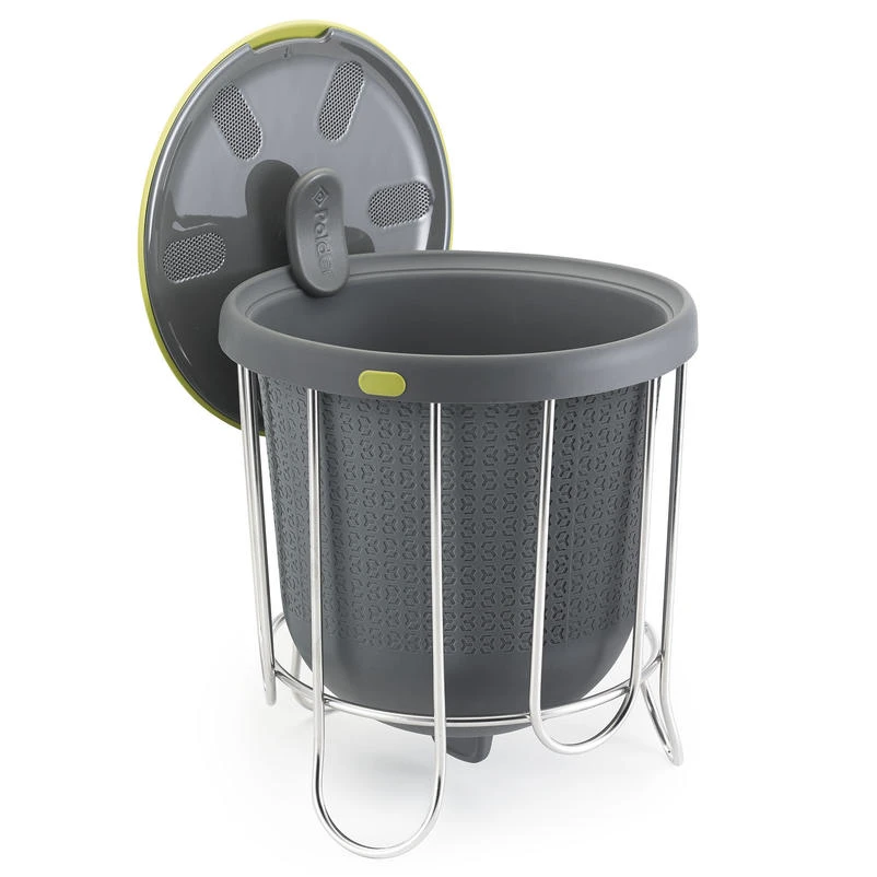 Polder Indoor Portable Lightweight 1 Gallon Countertop Kitchen Composter, Grey