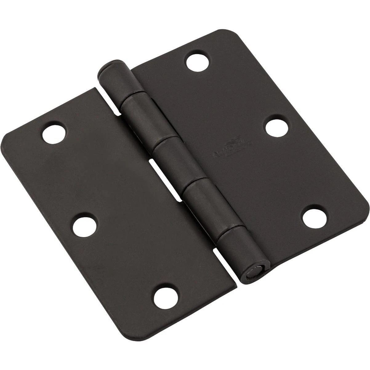 National Hardware 3-1/2 In. Black Door Hinge with 1/4 In. Radius