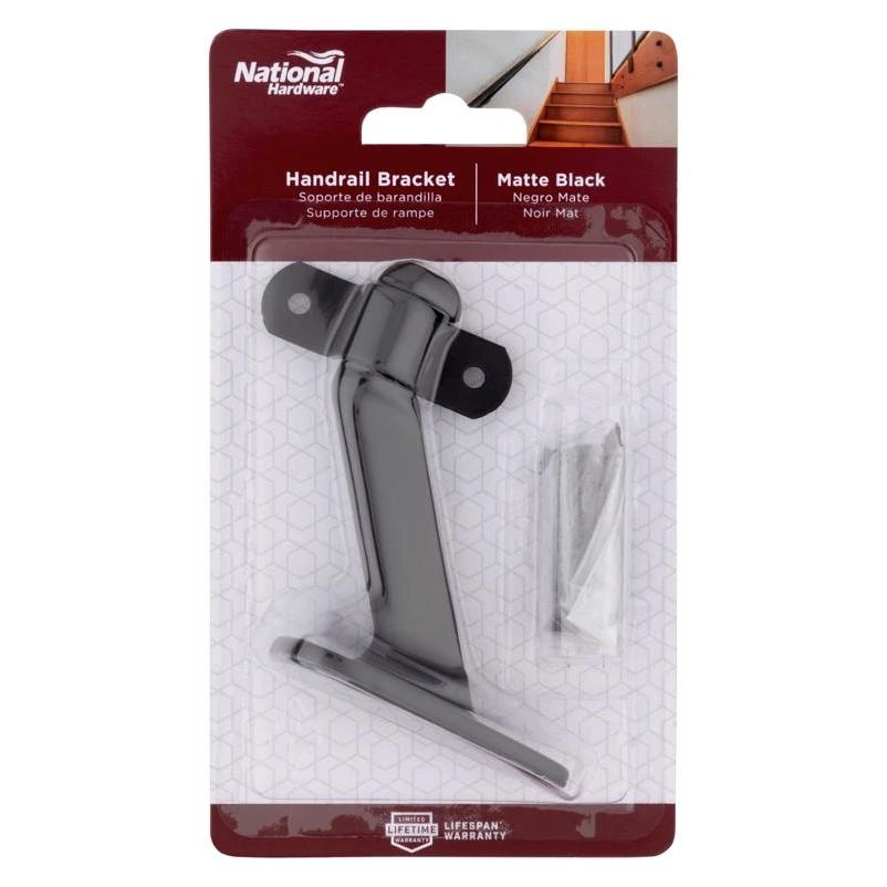 National Hardware Black Steel Handrail Bracket