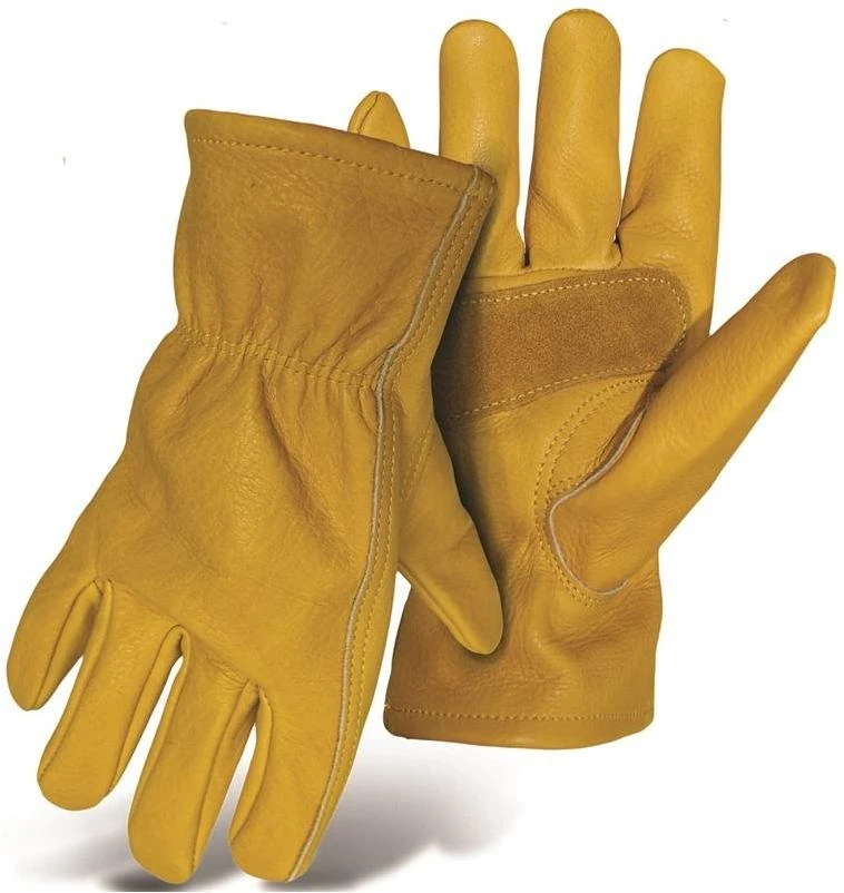 Boss Manufacturing B81252-L Driver Patch Palm Cowhide Gloves&#44; Gold - Large
