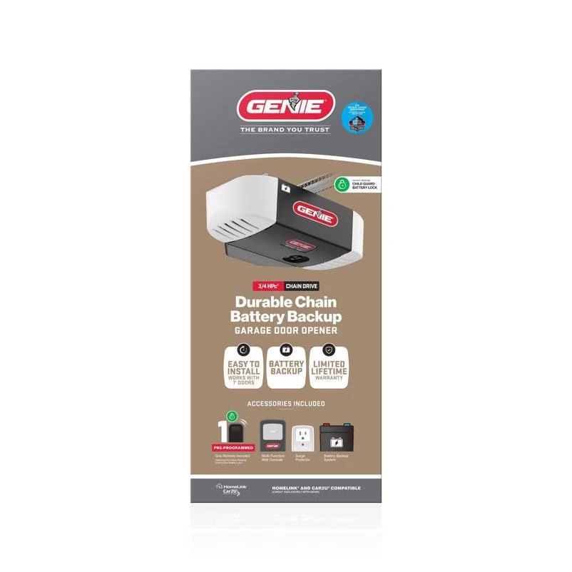 Genie 3/4 HP Chain Drive Garage Door Opener w/Battery Backup