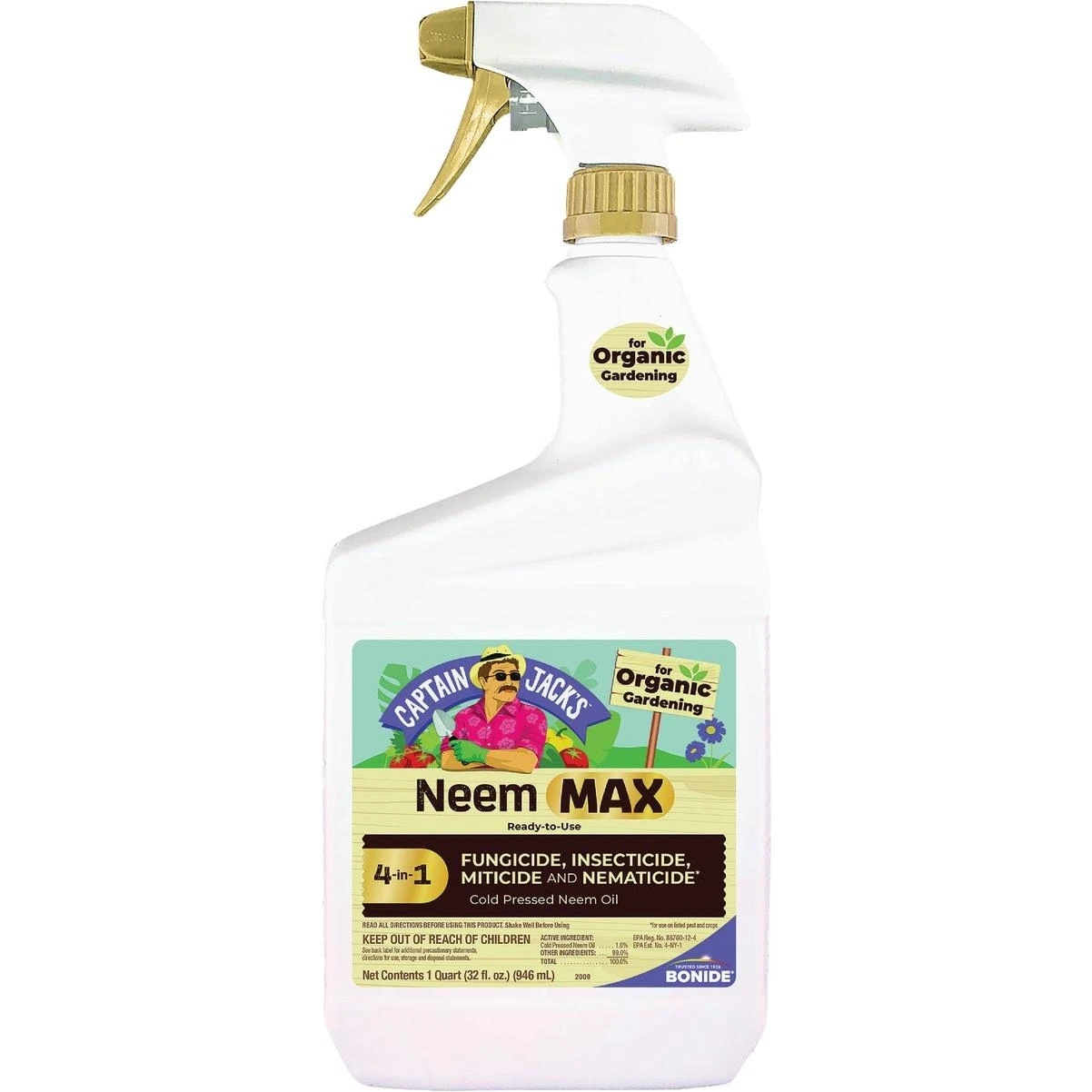 Captain Jack's Neem Max 4-In-1 32 Oz. Trigger Spray Organic