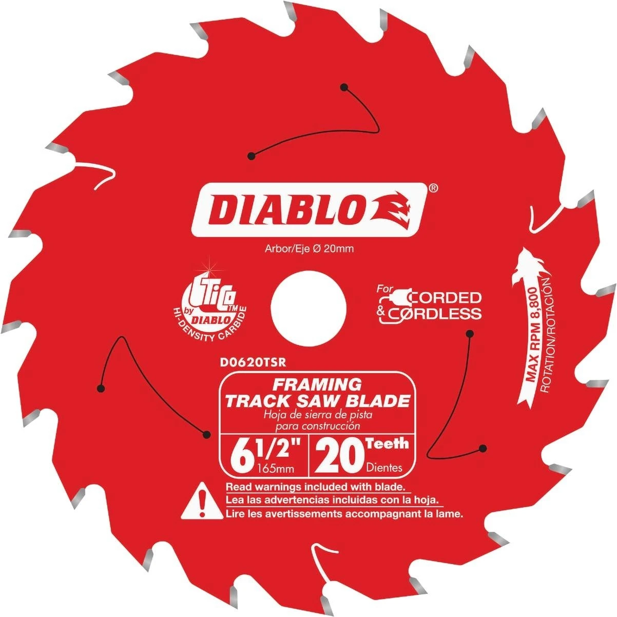 Diablo 6-1/2 In. 20-Tooth Framing Track Saw Blade