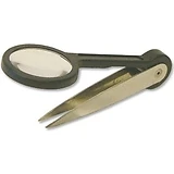 Nickel Plated Tweezers with Attached Magnifying Lens, 3.5 In., 30-Pc. Bucket