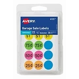 Garage Sale Labels, Assorted Neon Colors, Round, .75-In., 315-Ct.
