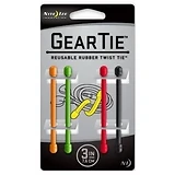 Gear Tie, Bendable Wire, Assorted, 3-In., 4-Pk.