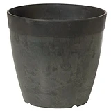 ArtStone Dolce Planter, Plastic, Water-Minder, Black, 6 In. Round