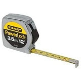 Powerlock Tape Rule, Metric, Cast Metal Case, 3.5M x 1/2 In.