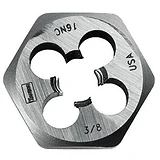 Hanson Hexagon Fractional Die, National Coarse, 3/8 In. x 16