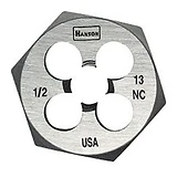Hanson Hexagon Fractional Die, National Coarse, 1/2 In. x 13