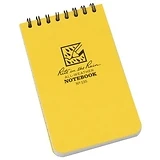 All-Weather Notebook, Top Spiral, Yellow, 3 x 5 In.