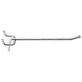 Pegboard Single Angle Hook, Galvanized Steel, 4-In.