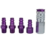 5-Pc. Coupler & Plug Kit, V-Style, Purple, 1/4-In. NPT
