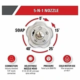 Universal 5-N-1 Pressure Washer Nozzle, 1/4-In. Quick Connect, Cold-Water Use, Rated Up to 3600 PSI