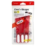 Cinch-Strap Storage Straps, Red, 5-In., 10-Pk.
