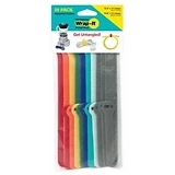 Self-Gripping Storage Cable Ties, Multi-Color, 4 & 10-In., 20-Pk.