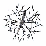 LED Shimmering Sphere, Wire Branches, Silver Metallic, 12-In.