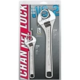 Wrench Set, Adjustable, Chrome, 2-Pc.
