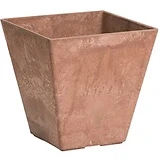 ArtStone Ella Water-Minder Planter, Plastic, Rust Square, 6 In. Sq.