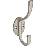 Modern Coat & Hat Hook, Satin Nickel, 5.5-In.