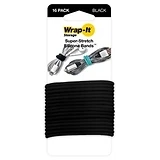 Super-Stretch Silicone Bands, Black, 16-Pk.
