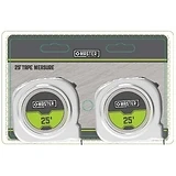 Tape Measure, Nylon Coated Blade, Stud Markers, 1 In. x 25-Ft., 2-Pk