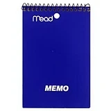 Wirebound Memo Book, College Rule, 4 x 6 In., 40 Sheets, Assorted Colors
