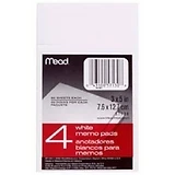 Memo Pads, White, 3 x 5 In., 50 Sheets., 4-Pk.