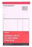 Statement Business Blanks, 8 x 5 In., 54 Sheets
