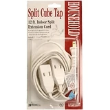 12 Ft. 16/2 SPT-2 White Split Cube Tap Extension Cord