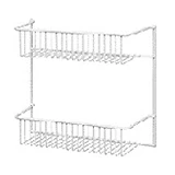 2-Wire-Shelf Unit, Door Or Wall Rack, White, 12-In.