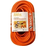 100 Ft. 14/3 SJTW-A Orange 3-Outlet Extension Cord