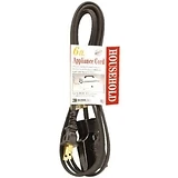Roaster/Broiler Appliance Cord, 16/2 HPN Black, 6 Ft.