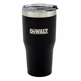 Logo Travel Tumbler, Insulated Black Stainless Steel, 30 Ounce Capacity