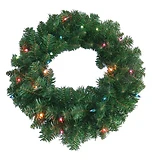 24-Inch Lighted Artificial Wreath with Integrated Lighting