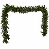 Artificial Pre-Lit Garland, Indoor/Outdoor, 10 In. x 9 Ft.