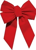 Christmas Bow, 5-Loop, Red Velvet, 10 x 13 x 3 In.