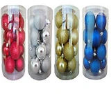 Shatterproof Ornaments, Lime & Blue Glitter Assortment, 3.15-In., 8-Ct.